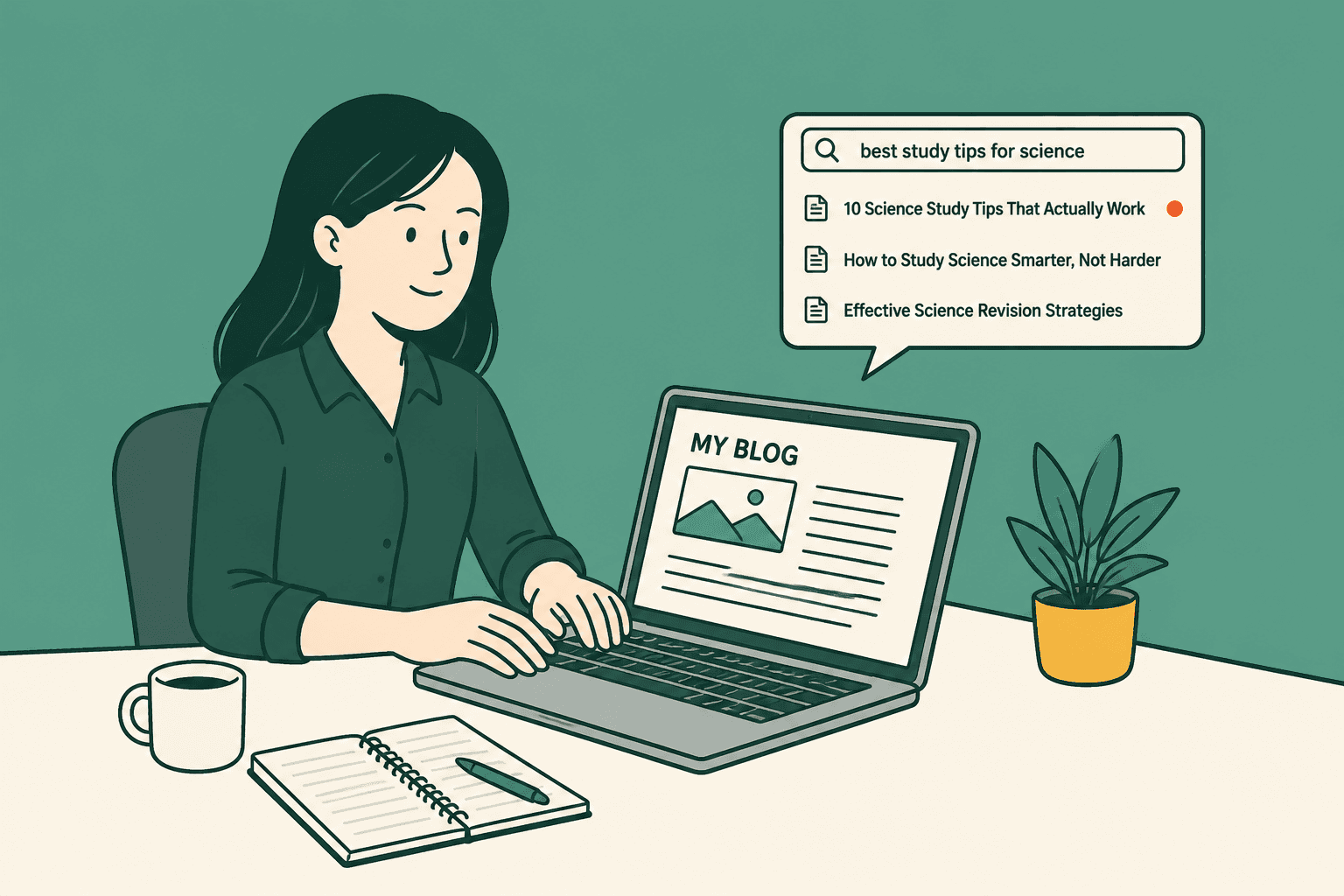 Illustration of blog posts being published automatically to a website